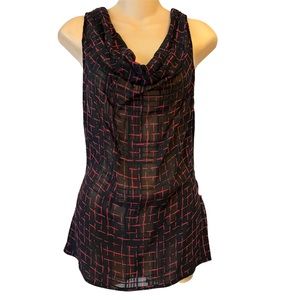 Donna Karan New York Y2K Women Black/Pink Sleeveless Halter Top Medium